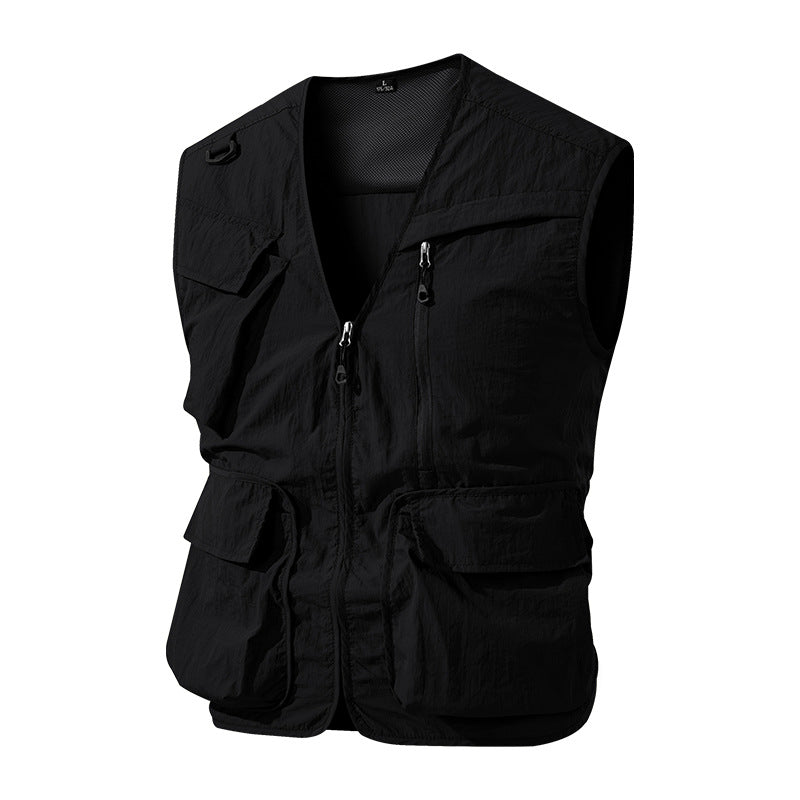 Herren Multifunktionale Outdoor-Utility‑Weste mit Mesh‑Innenfutter und zahlreichen Taschen – Marzano