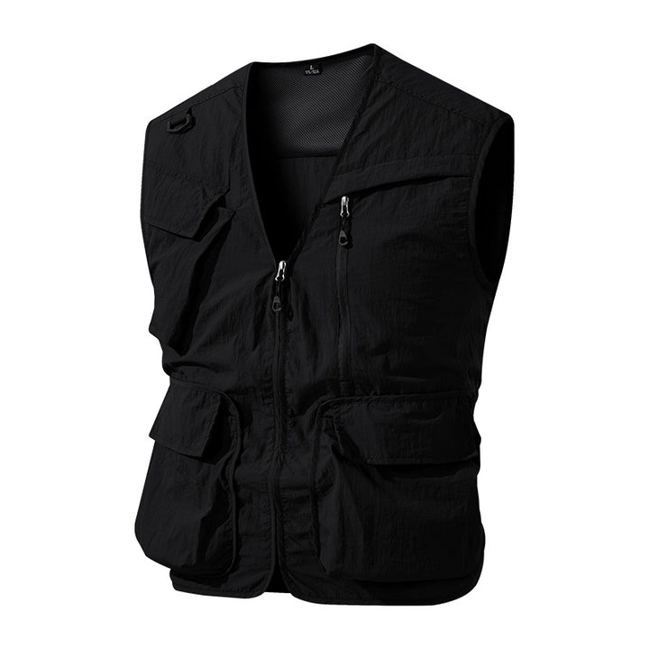 Herren Multifunktionale Outdoor-Utility‑Weste mit Mesh‑Innenfutter und zahlreichen Taschen – Marzano