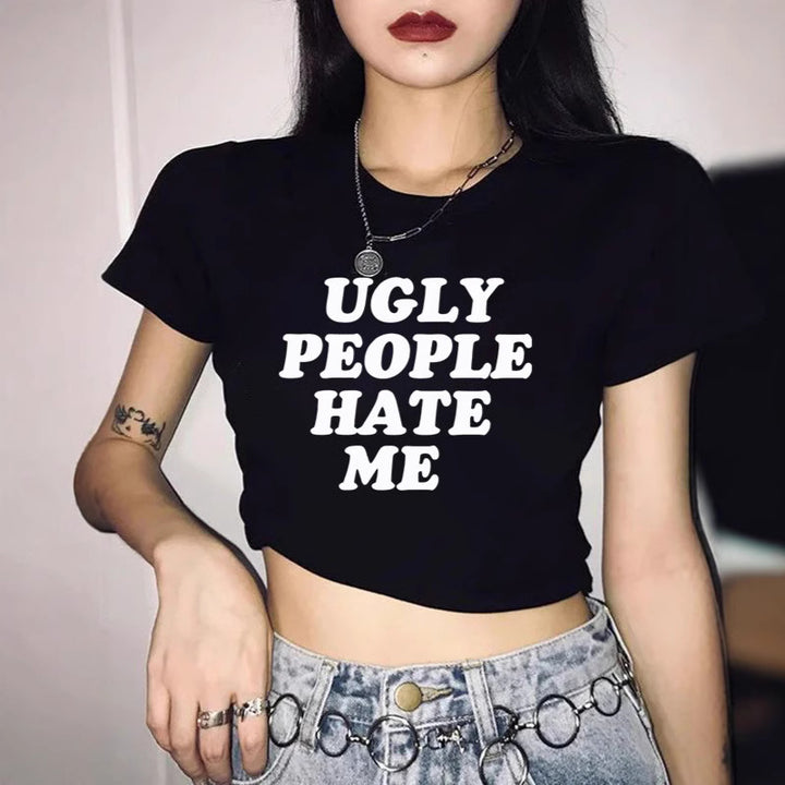 Damen Crop-T-Shirt mit verspieltem Kirschmotiv und elegantem Schleifenprint Echo Archiv