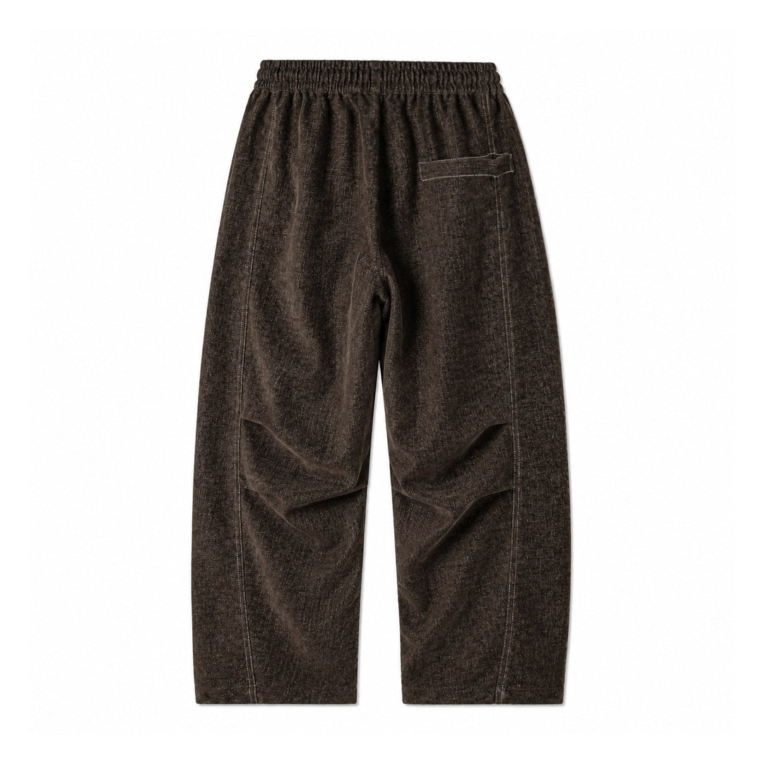 Damen Locker geschnittene Cropped-Hose mit hohem elastischem Bund und Kordelzug aus strukturierter Leinenmischung Echoarchiv