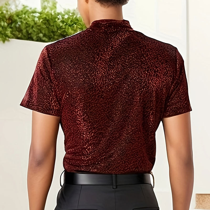 Herren Kurzarm T-Shirt mit modernem Glitzer-Design und trendiger Passform Echoarchiv