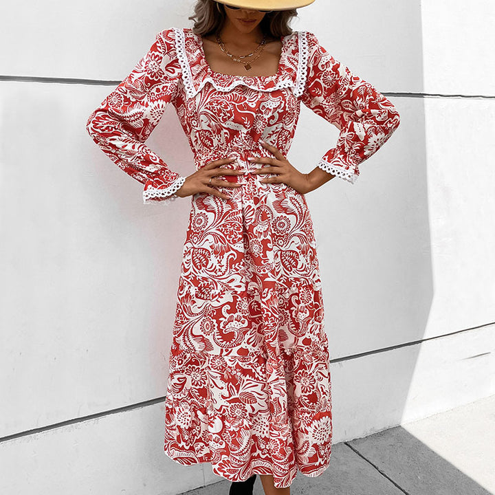 Damen Vintage Maxikleid mit Blumendruck Echo Archiv