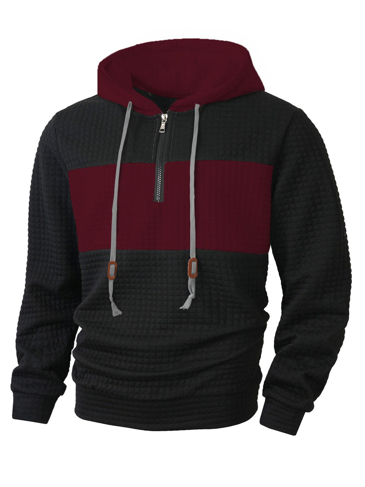 Herren Hoodie mit 1/4-Reißverschluss und strukturiertem Design Echoarchiv