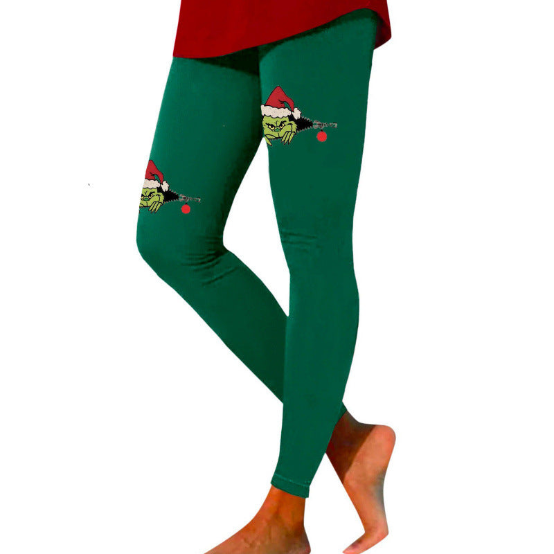 Damen Gemusterte Weihnachtsleggings Echoarchiv