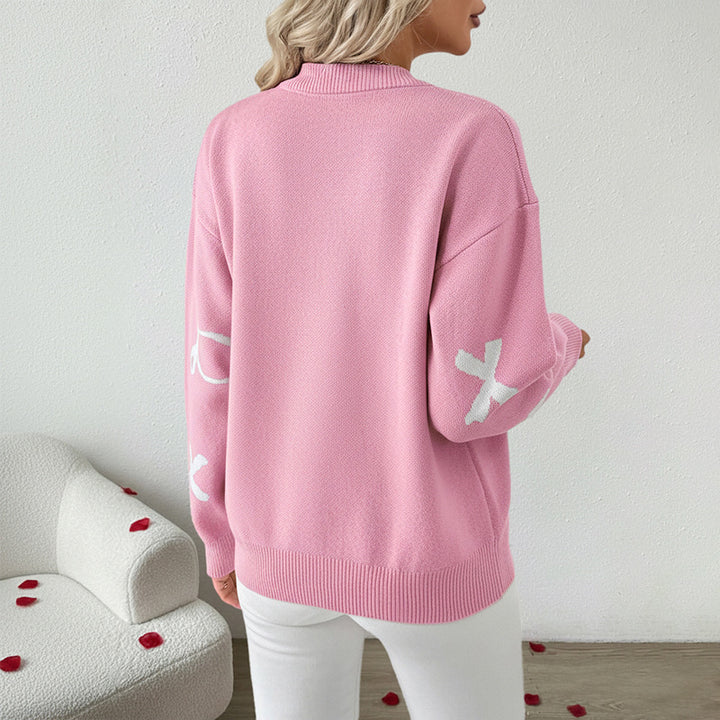 Damen Verspielter Pullover mit Schleifenmotiven Echo Archiv