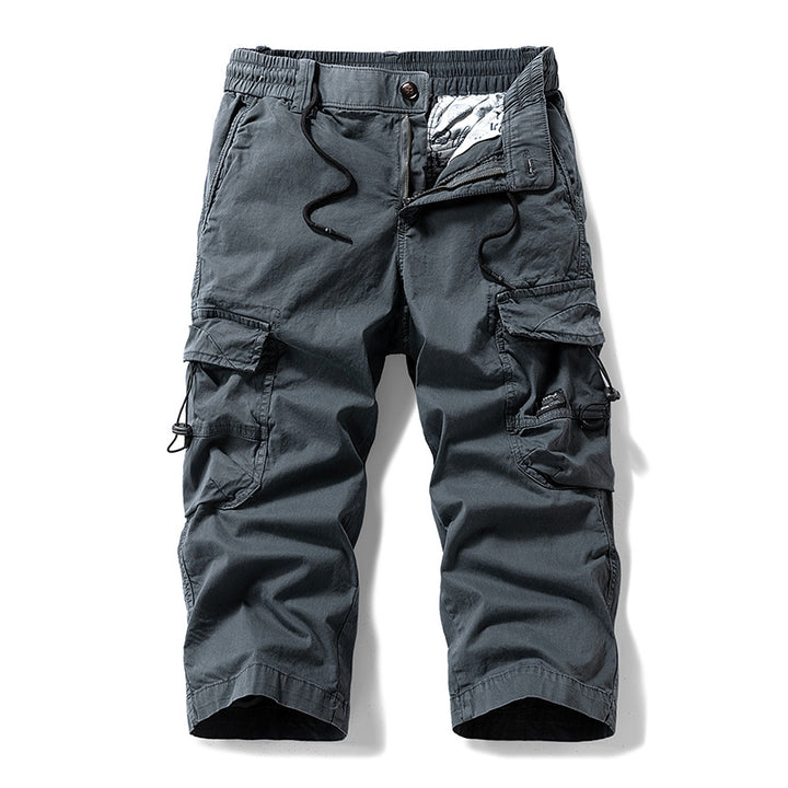 Herren Knielange Cargo-Shorts aus robustem Baumwoll‑Twill mit Elastikbund und Multifachtaschen Echo Archiv