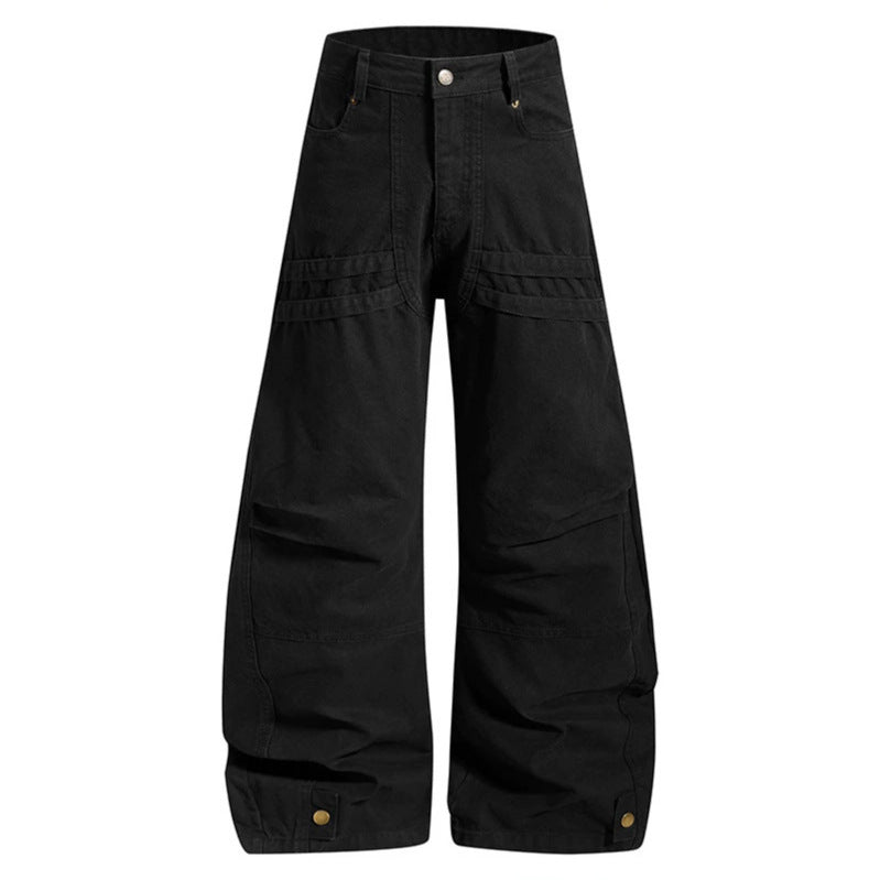 Damen Weite High‑Waist Cargo‑Hose mit verstärkten Kniepaneelen und verstellbarem Saum Echoarchiv