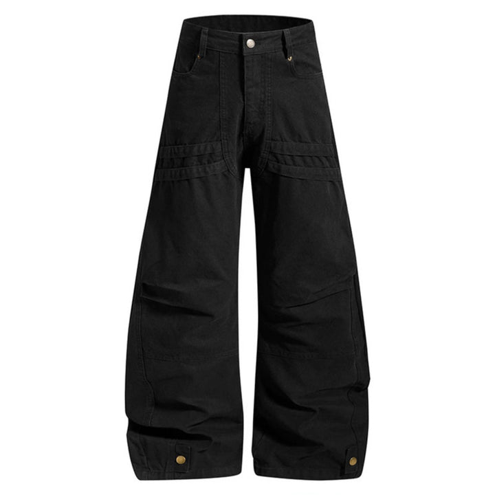 Damen Weite High‑Waist Cargo‑Hose mit verstärkten Kniepaneelen und verstellbarem Saum Echoarchiv