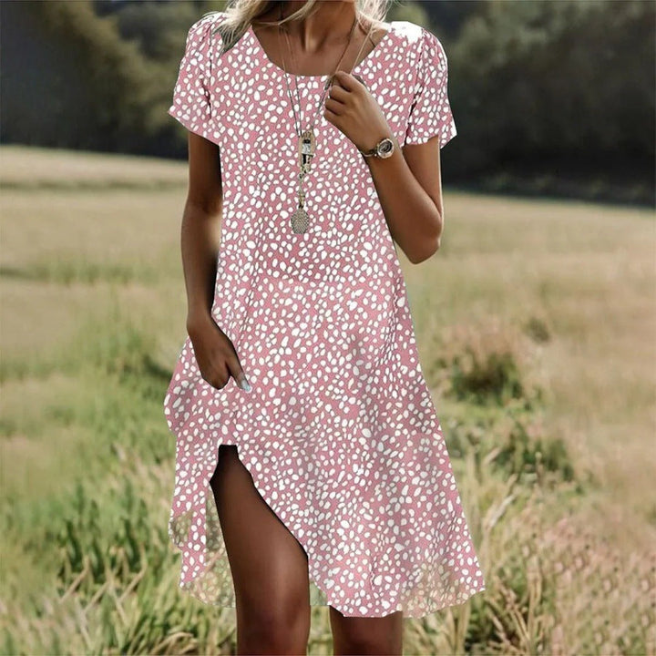 Damen Freizeitkleid mit asymmetrischem Saum und Taschen Echoarchiv