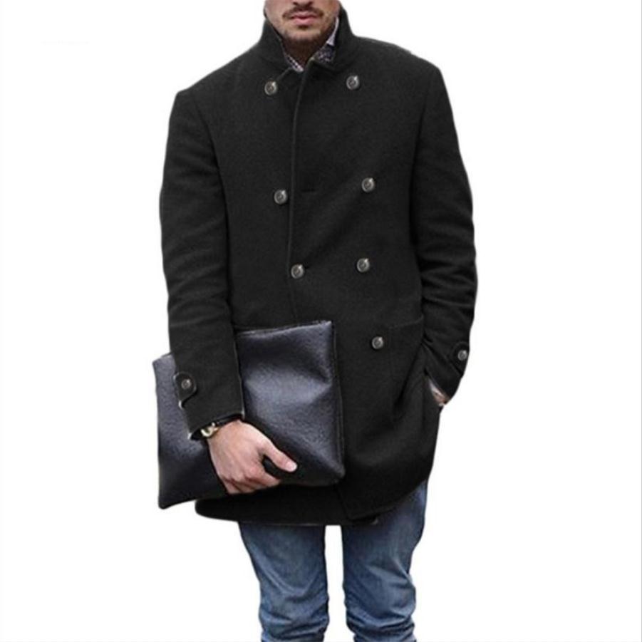 Herren eleganter Woll-Dufflecoat mit doppelter Knopfreihe und praktischen Taschen Echoarchiv