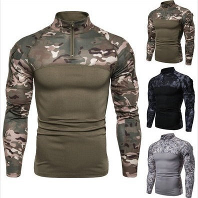Herren Funktionales Langarmshirt im sportlichen Design mit Stehkragen und Reißverschluss Echoarchiv