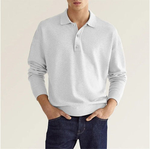 Herren Polo Sweatshirt mit klassischen Knopfdetails Echoarchiv