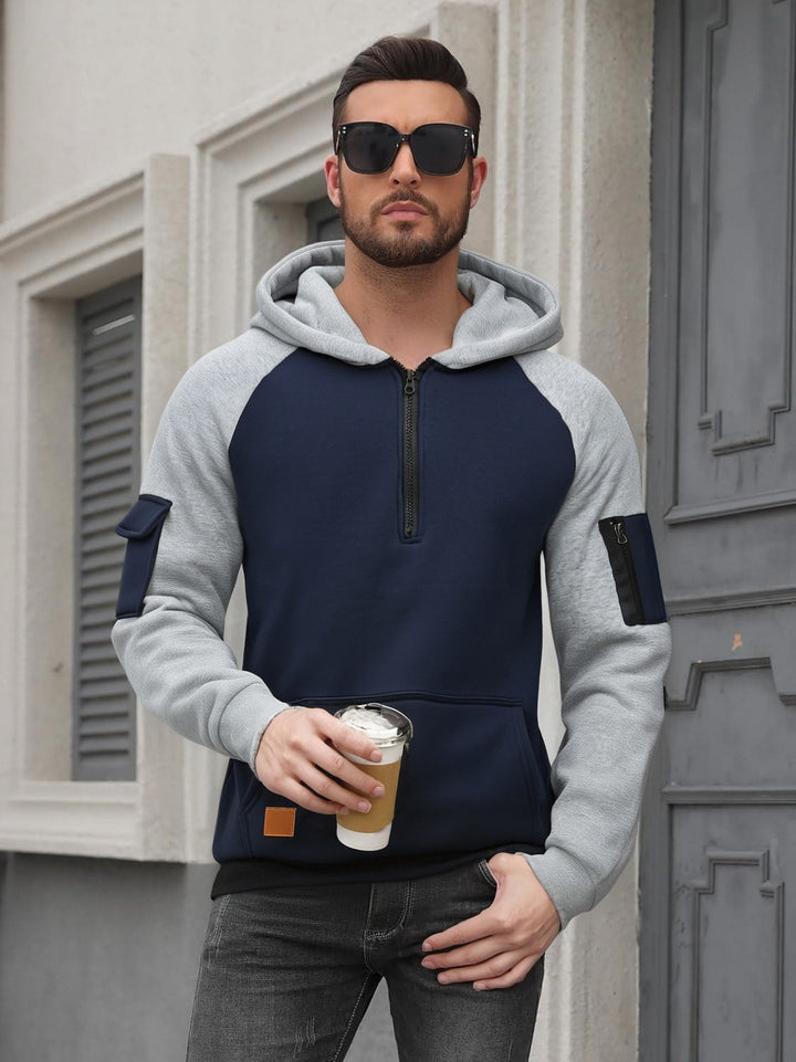 Herren Modischer Kapuzenpullover mit praktischen Reißverschluss-Details und sportlichem Schnitt Echoarchiv