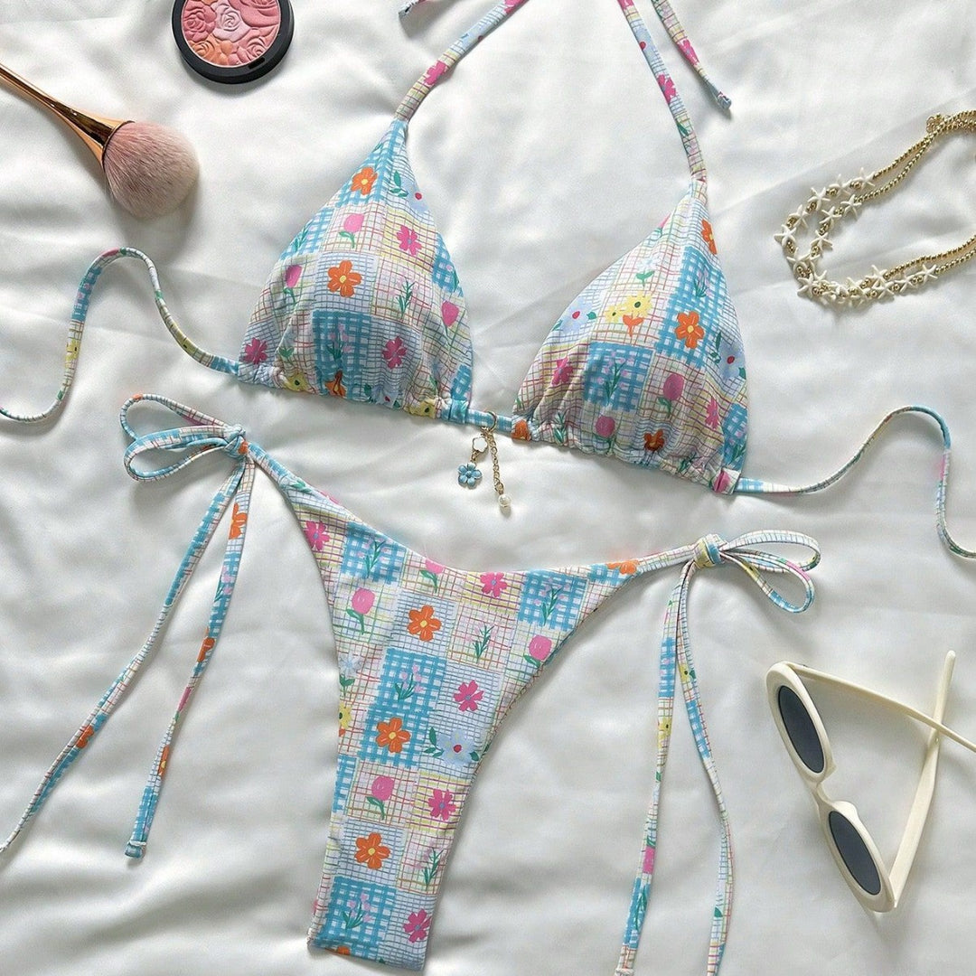 Damen Triangel-Bikini mit verspielten Blumendetails Echo Archiv