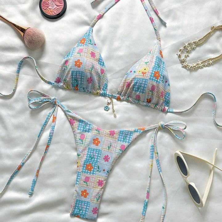 Damen Triangel-Bikini mit verspielten Blumendetails Echo Archiv