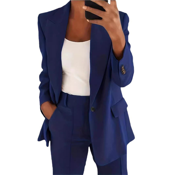 Damen nan taillierter Blazer-Hosen Businessanzug aus Stretchstoff Echo Archiv
