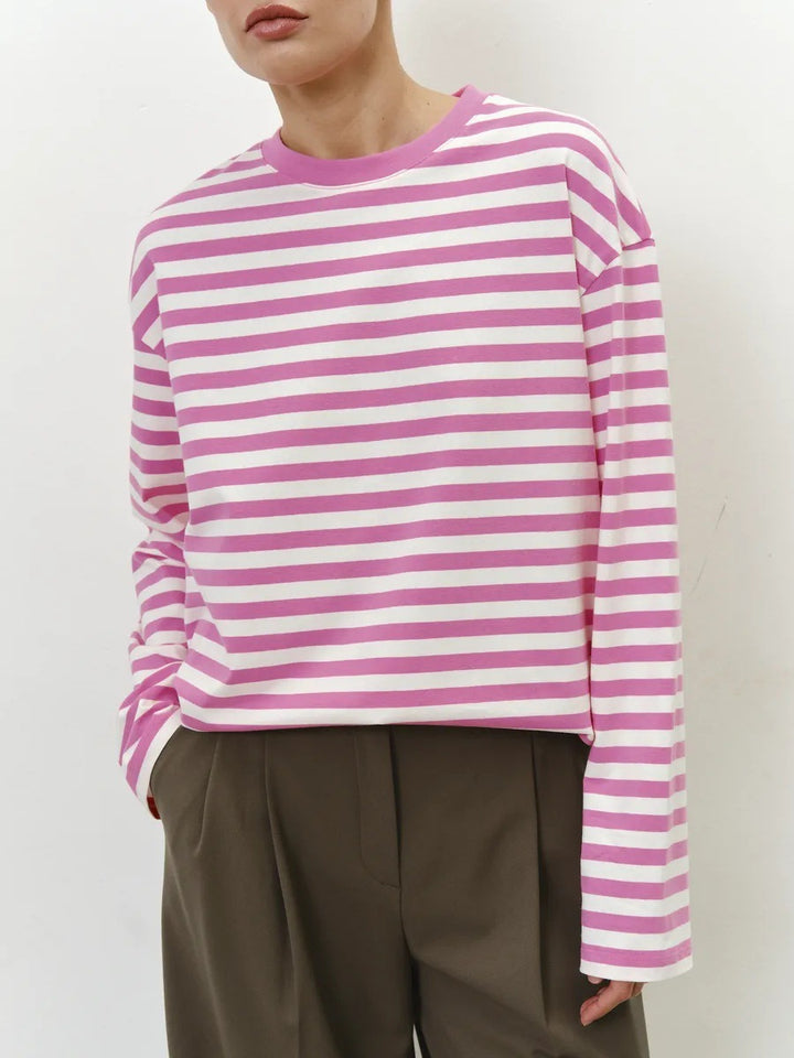 Damen Lässiges gestreiftes Langarmshirt Echo Archiv