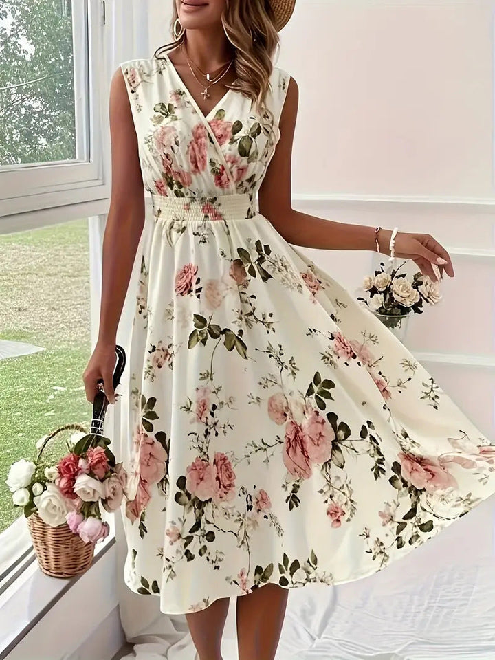 Damen Verspieltes A-Linien Kleid mit floralen Details Echoarchiv