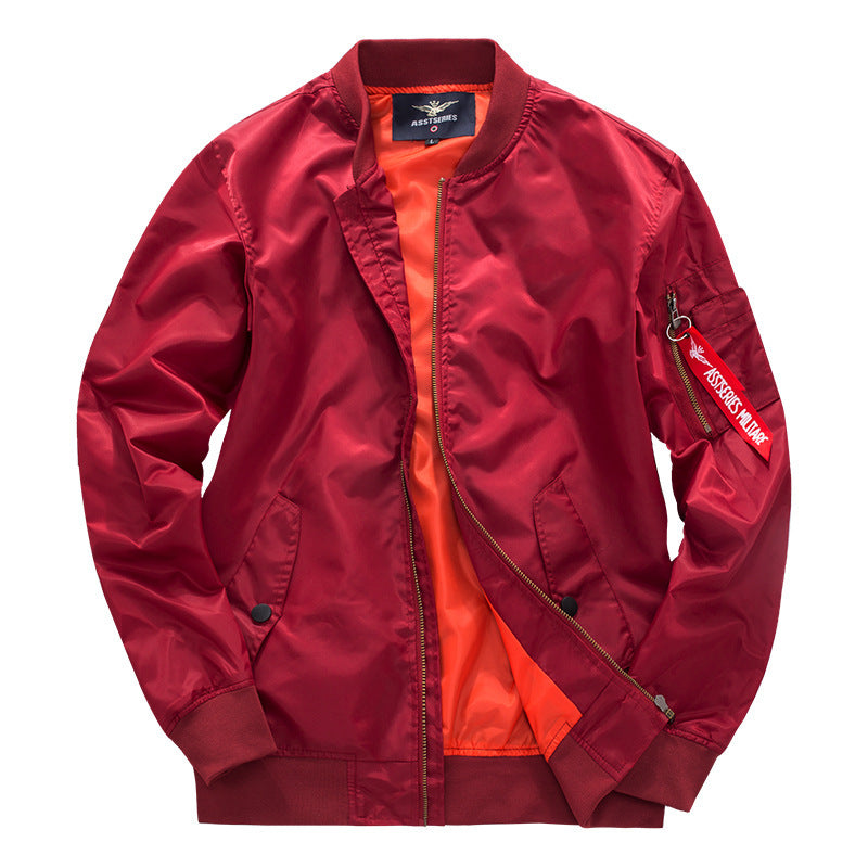 Herren Moderne Nylon-Bomberjacke mit kontrastierendem Innenfutter, Ärmel-Reißverschlusstasche und Rippbündchen Echo Archiv