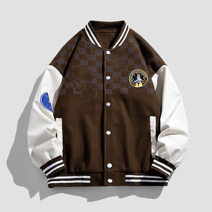 Herren Modische Collegejacke mit grafischen Applikationen Echo Archiv