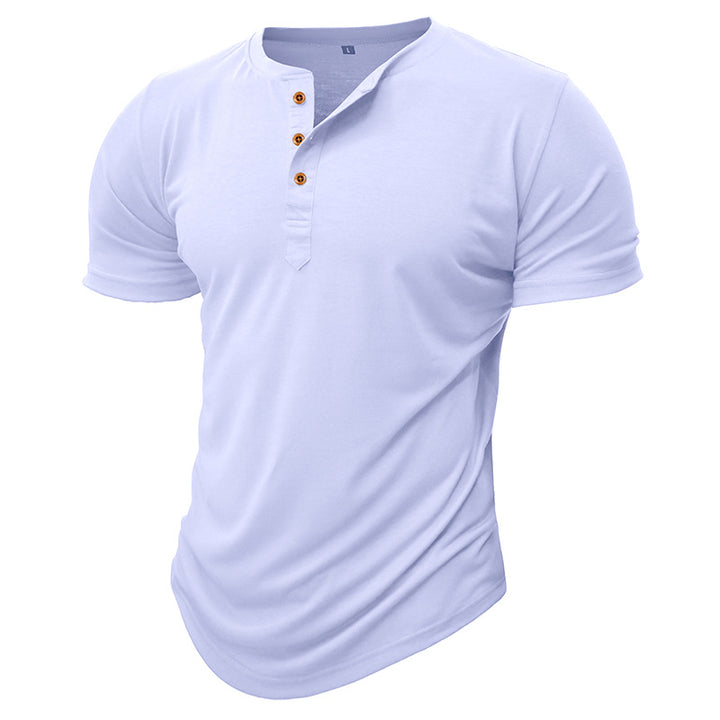 Herren Henley T-Shirt mit Knöpfen und lässigem Schnitt Echoarchiv