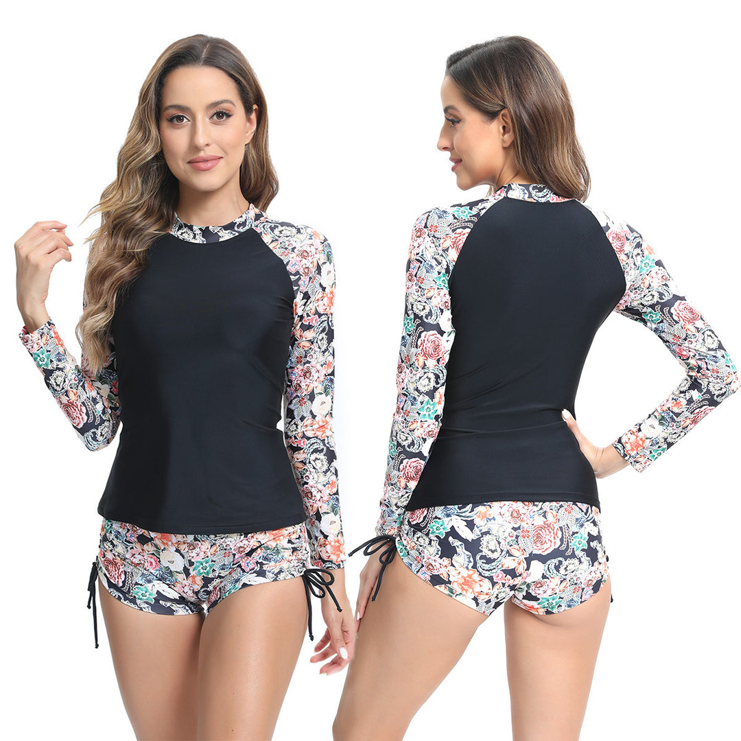Damen UV-Schutz Rashguard-Set mit floralem Design Echo Archiv