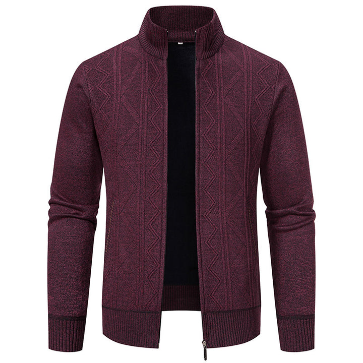 Herren Strickjacke mit hohem Kragen und Zipper Echoarchiv