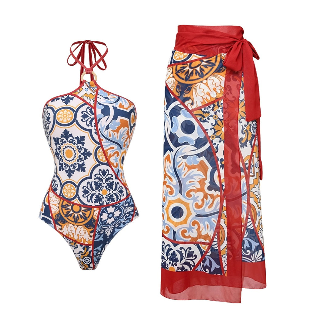 Damen Badeanzug mit eleganter Wickelhose Echo Archiv