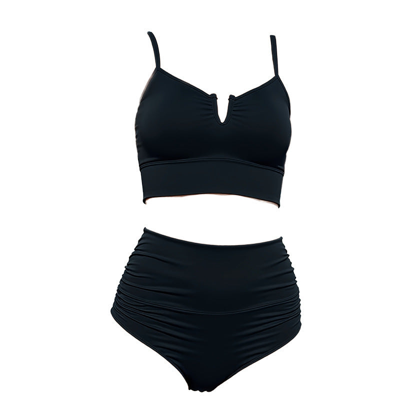 Damen Hochgeschnittener Bikini mit raffiniertem Oberteil und elastischem Bund Echo Archiv