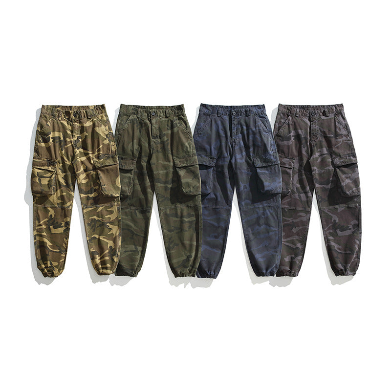 Herren Taktische Cargo-Joggerhose mit elastischem Knöchelabschluss, Mehrfachklapptaschen und Tarnmuster Echo Archiv