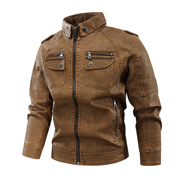 Herren stylische Bikerjacke mit praktischen Taschen und hochgeschlossenem Kragen Echoarchiv