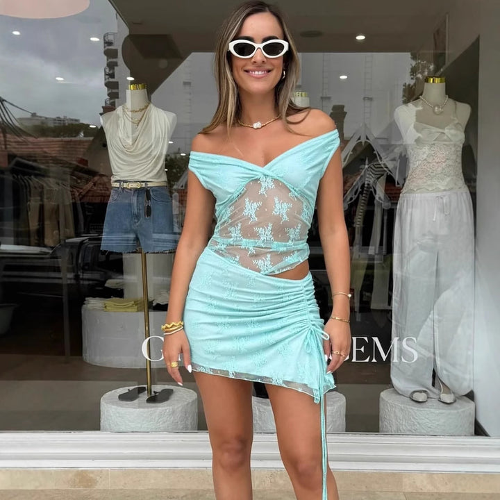 Damen Spitzen-Maxikleid mit verstellbaren Trägern und elegantem Schnitt Echo Archiv