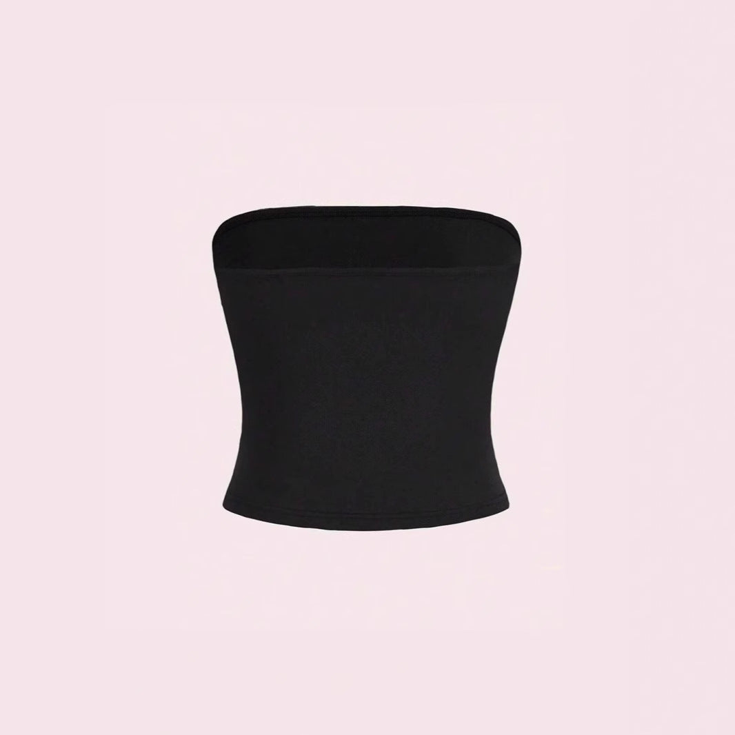 Damen Bandeau-Top mit romantischem Herzmotiv und Schleifendruck Echo Archiv