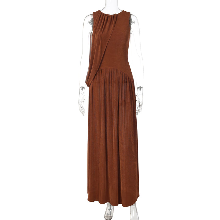 Damen Langes Kleid mit asymmetrischem Schnitt und raffiniertem Drapierungselement Echo Archiv