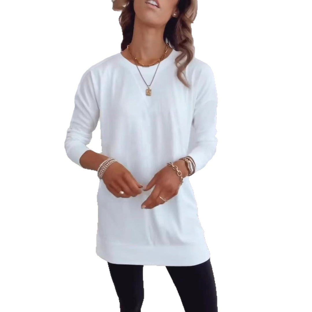 Damen nan verlängertes Langarmshirt-Tunika mit Rundhalsausschnitt und Daumenlochärmeln Echo Archiv
