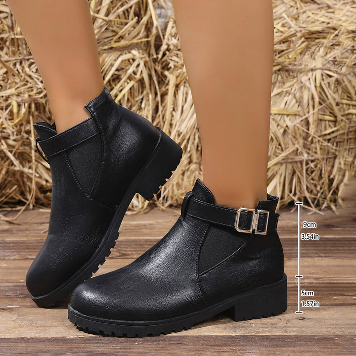 Damen Chelsea-Ankleboot mit elastischem Einsatz und Zier-Schnallenriemen Echo Archiv