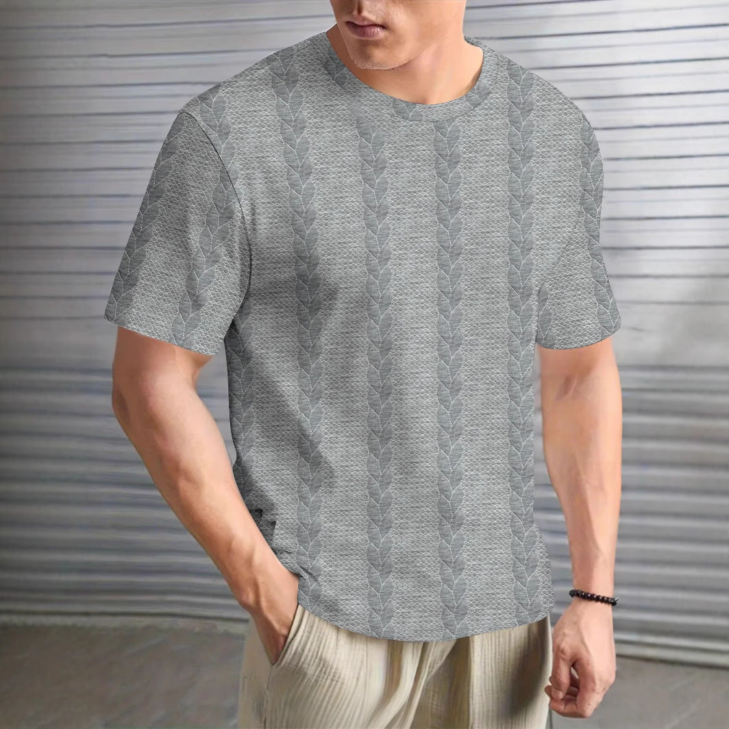 Herren lässiges T-Shirt mit strukturiertem Design Echoarchiv