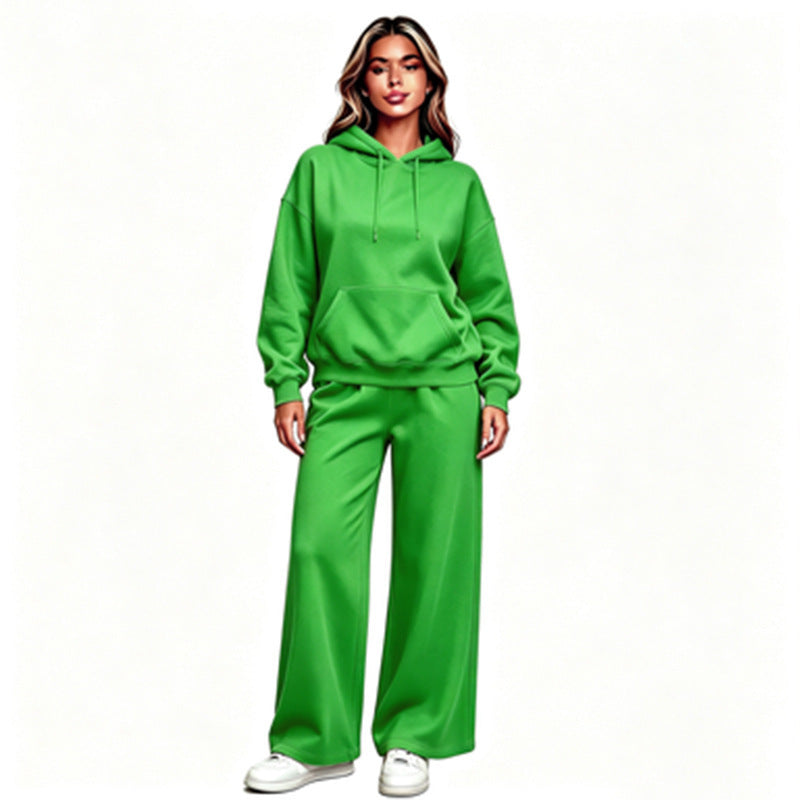 Damen Lässiger Kapuzenpullover mit weiten Hosen Echoarchiv