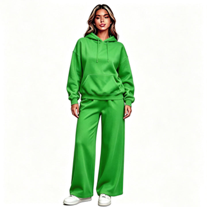 Damen Lässiger Kapuzenpullover mit weiten Hosen Echoarchiv