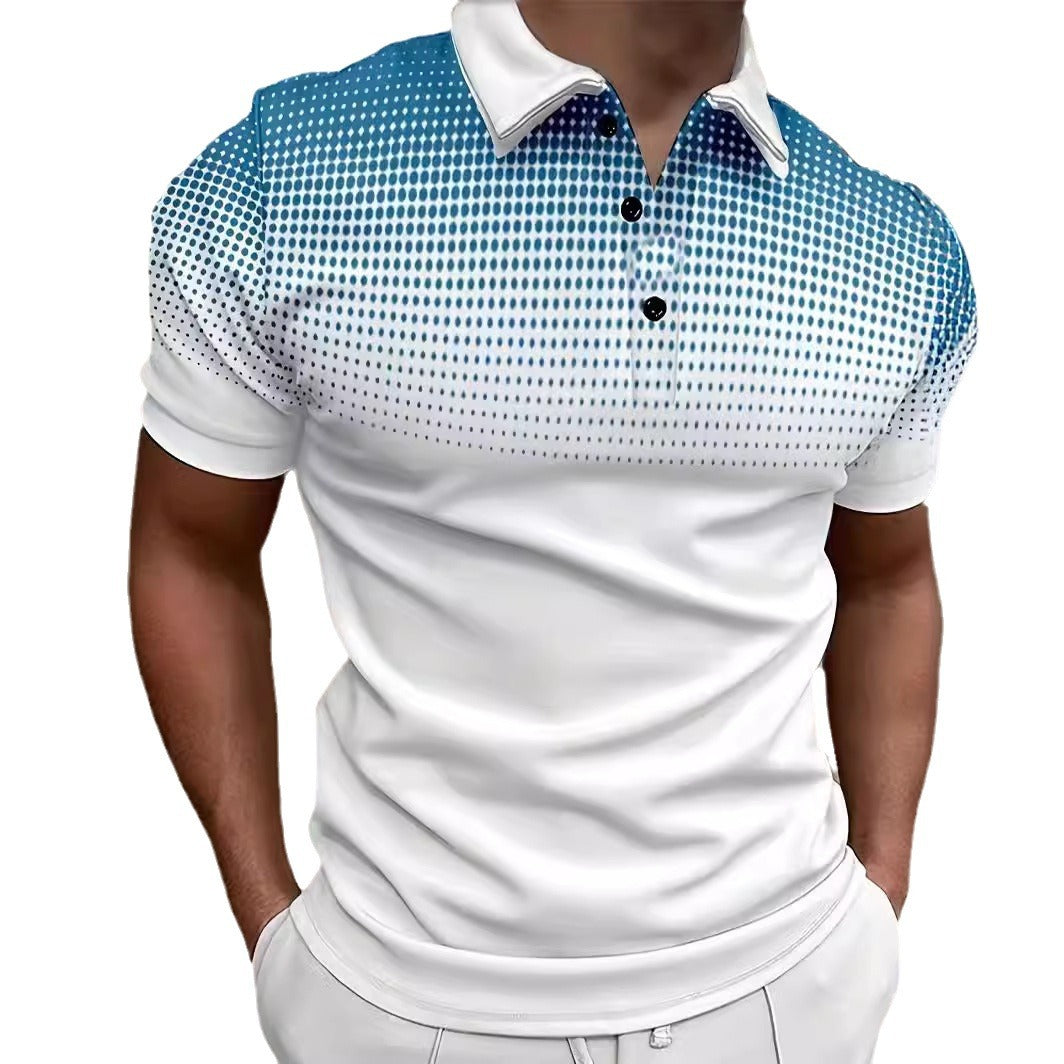 Herren modisches Poloshirt mit grafischem Muster Echoarchiv