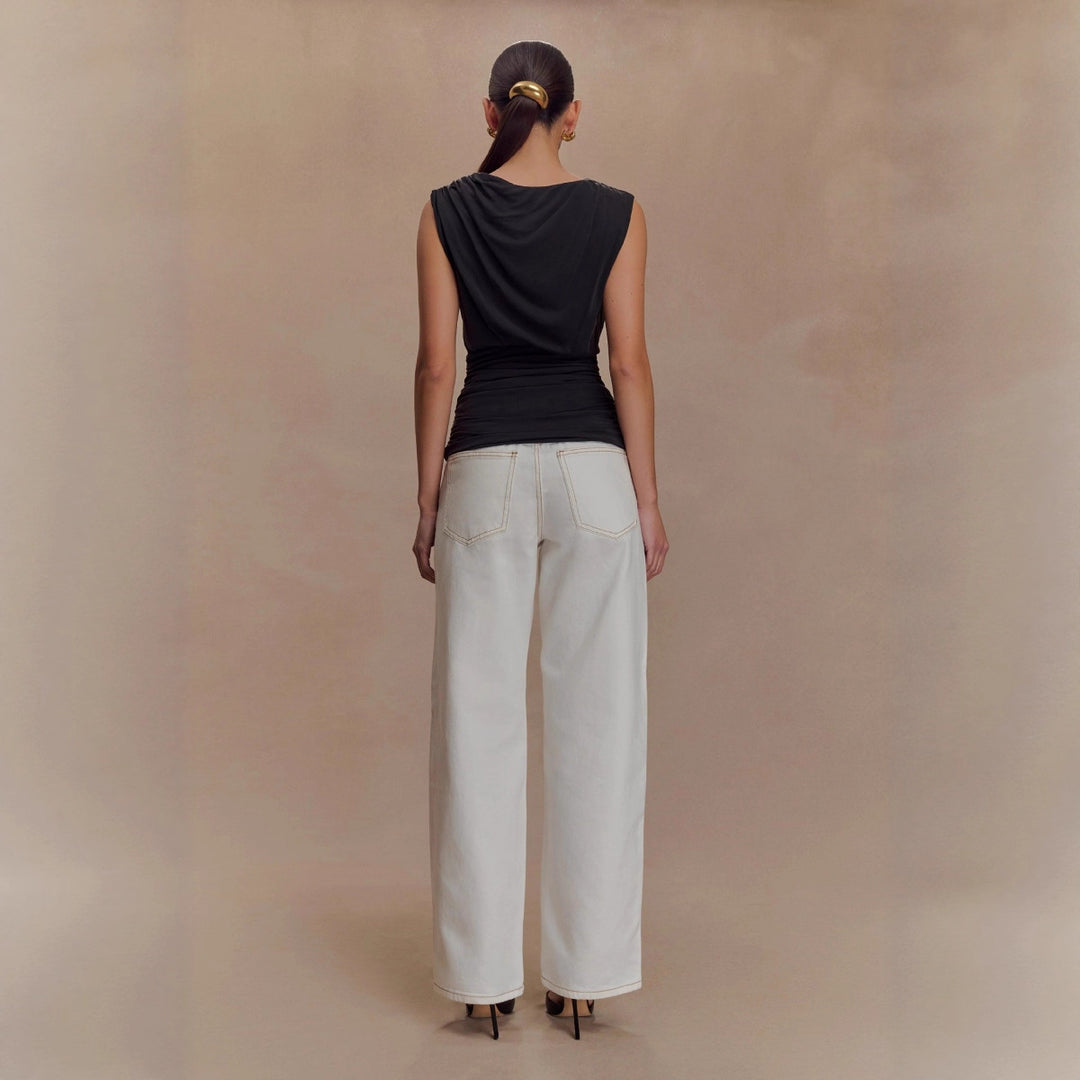 Damen figurbetontes Oberteil mit raffiniertem Drapierungsdesign Echo Archiv