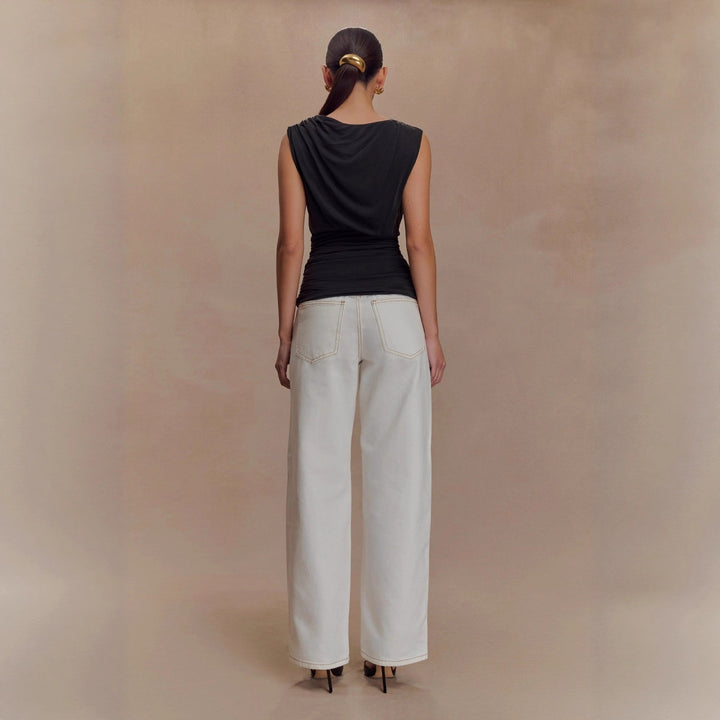 Damen figurbetontes Oberteil mit raffiniertem Drapierungsdesign Echo Archiv