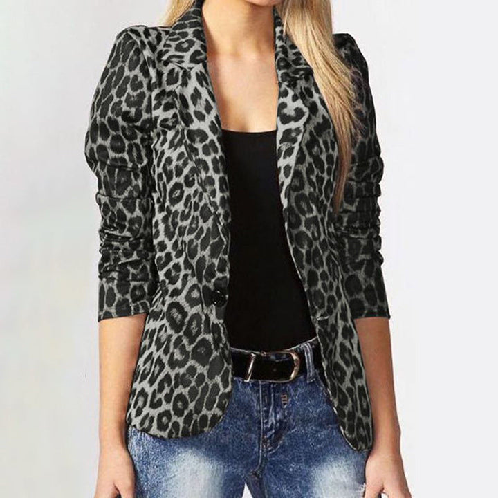 Damen Modischer Blazer mit Animal-Print Echoarchiv
