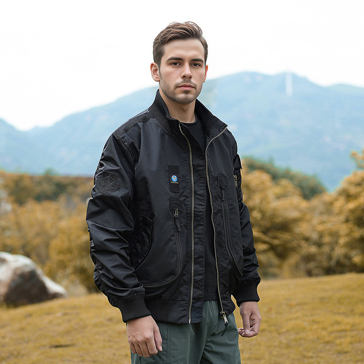 Herren nan robuste Bomberjacke mit winddichtem Nylon, utility-Taschen und elastischen Bündchen Echo Archiv
