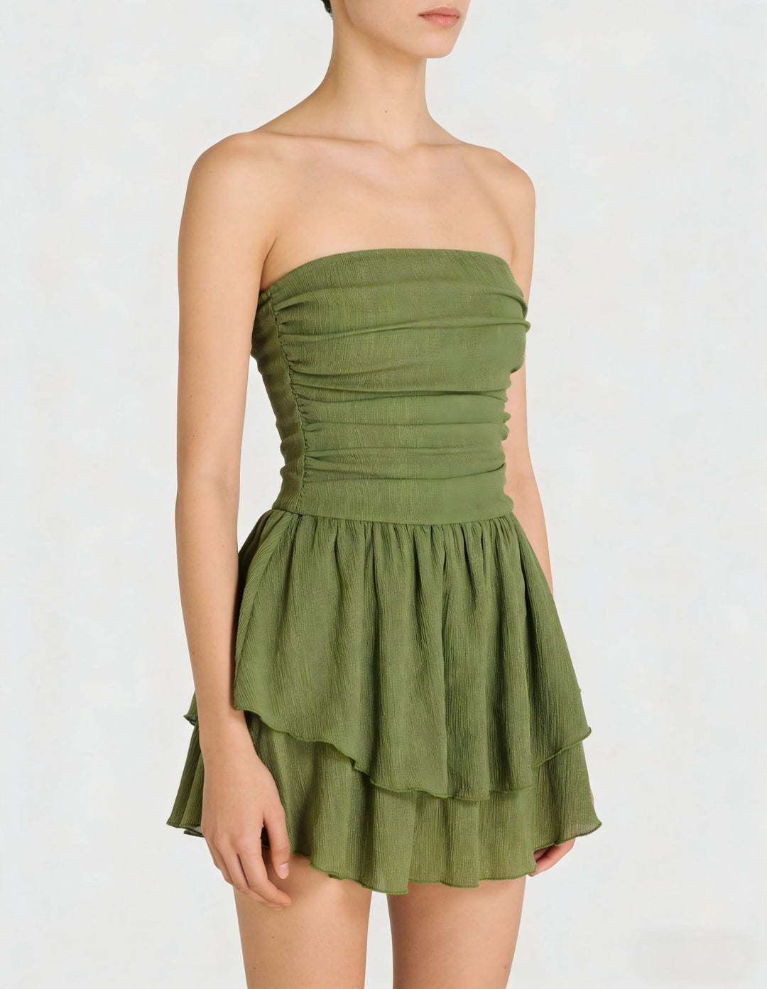 Damen Wickelkleid mit gerafftem Oberteil und fließendem Rock Echo Archiv