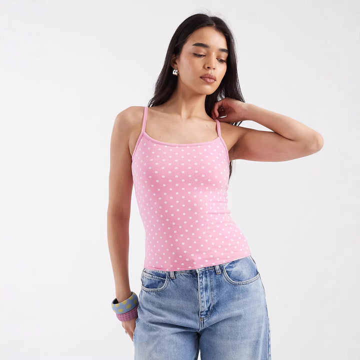 Damen Spaghettiträgertop mit Polka-Dots Echo Archiv