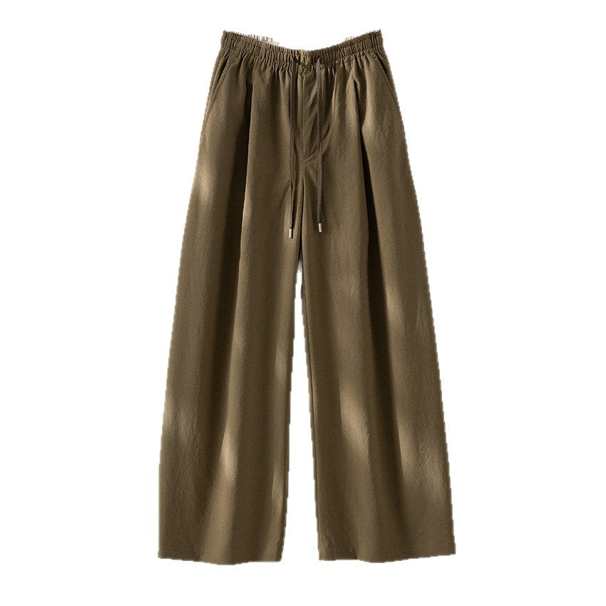 Damen Weite Tunnelzug-Hose mit Elastikbund, geradem Bein und Eingrifftaschen Echoarchiv