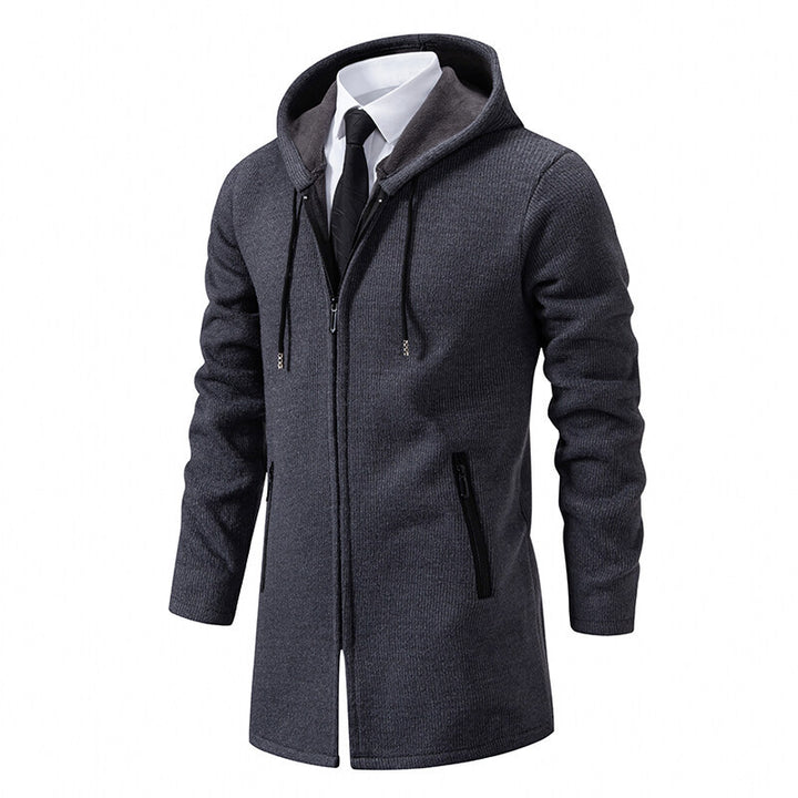Herren urbane Kombination aus eleganter Jacke mit Kapuze und schickem Reißverschluss Echoarchiv