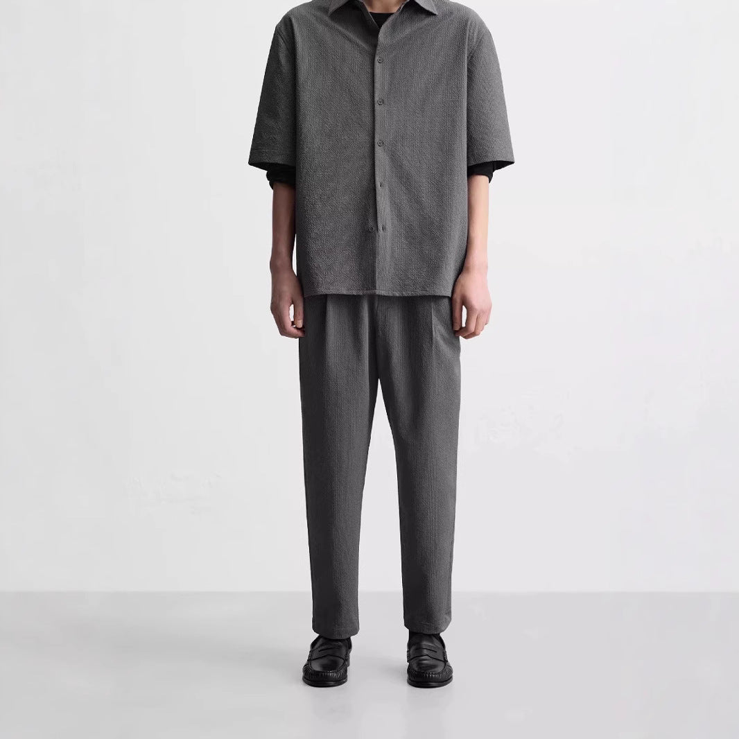 Herren Relaxed-Fit Bundfalten-Hose mit Kordelzug und elastischem Bund Echo Archiv