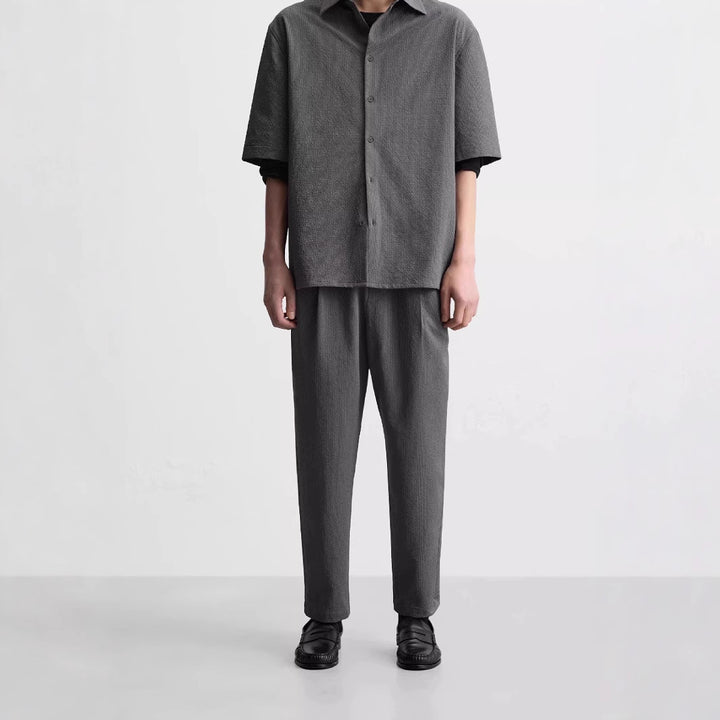 Herren Relaxed-Fit Bundfalten-Hose mit Kordelzug und elastischem Bund Echo Archiv